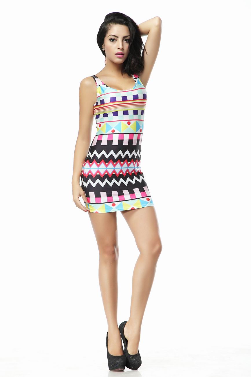 Regular geometric figure print pencil dress